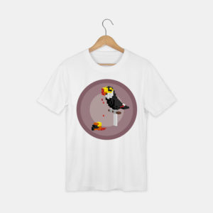 t-shirt avec le visuel toucan de la collection pixels